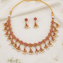 Js Fashion Beautiful Pota Stone And Pearl Necklace Set With Maching Earrings