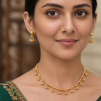 Js Fashion  Designer High Gold Lightweight Antique Necklace Set