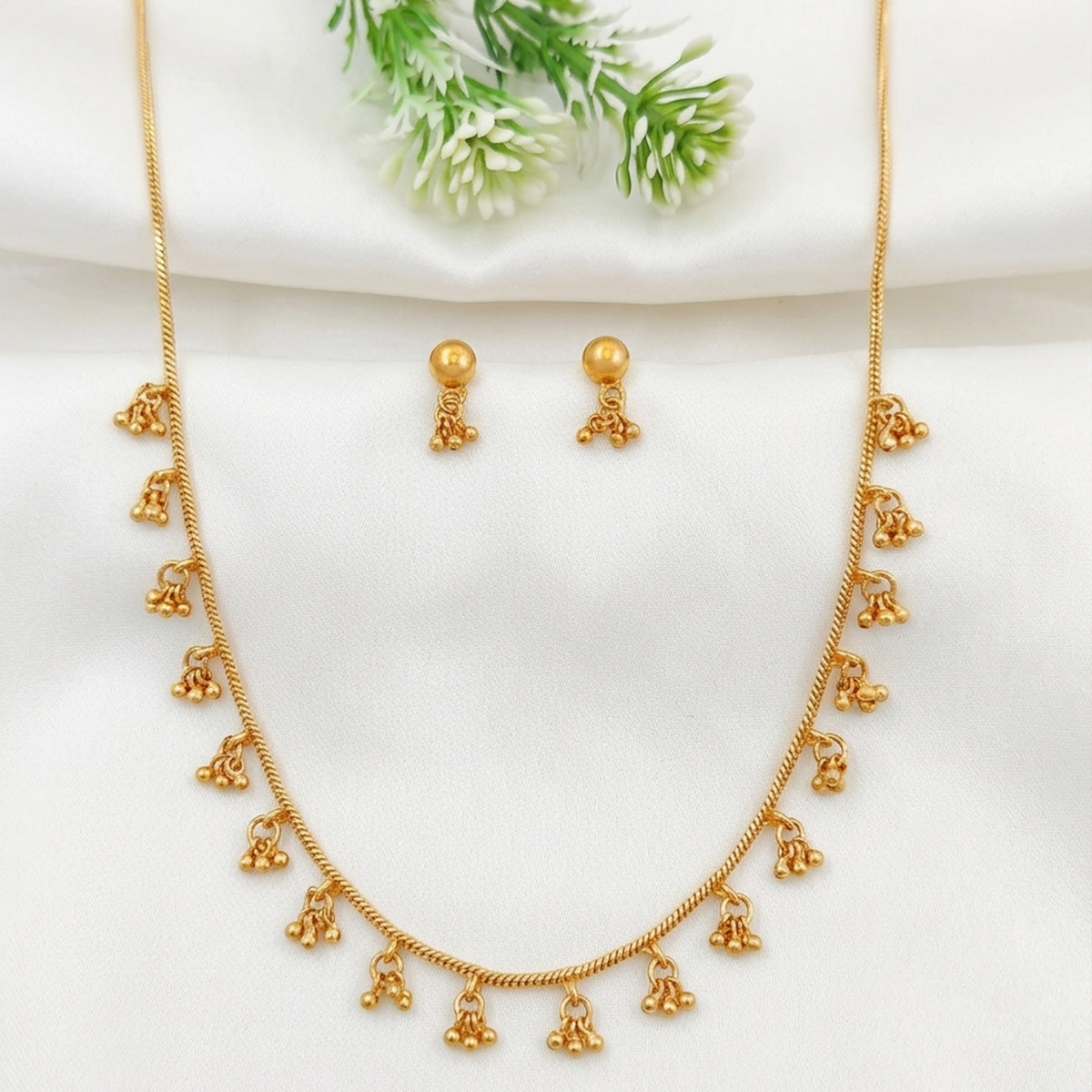 Js Fashion  Designer High Gold Lightweight Antique Necklace Set