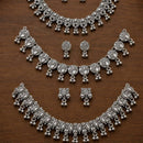 Js Fashion Oxidized Silver Beaded Designer Necklace Set