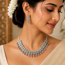 Js Fashion Oxidized Silver Beaded Designer Necklace Set