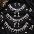 Js Fashion Oxidized Silver Beaded Designer Necklace Set