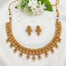 Js Fashion  Designer Antique Gold Necklace Set With Earrings