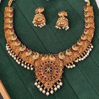 Js Fashion Beautiful Pota Stone And Pearl Necklace Set With Maching Earrings