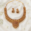 Js Fashion Beautiful Pota Stone And Pearl Necklace Set With Maching Earrings