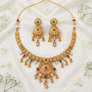 Js Fashion Beautiful Pota Stone And Pearl Necklace Set With Maching Earrings
