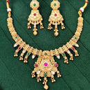 Js Fashion Beautiful Pota Stone And Pearl Necklace Set With Maching Earrings