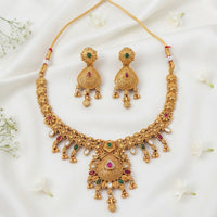 Js Fashion Beautiful Pota Stone And Pearl Necklace Set With Maching Earrings