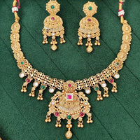 Js Fashion Beautiful Pota Stone And Pearl Necklace Set With Maching Earrings