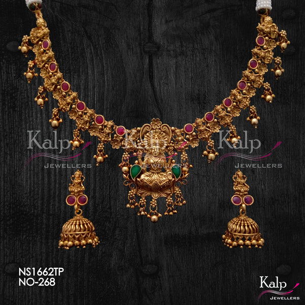 Kalp Jewellers Copper Gold Plated Necklace Set