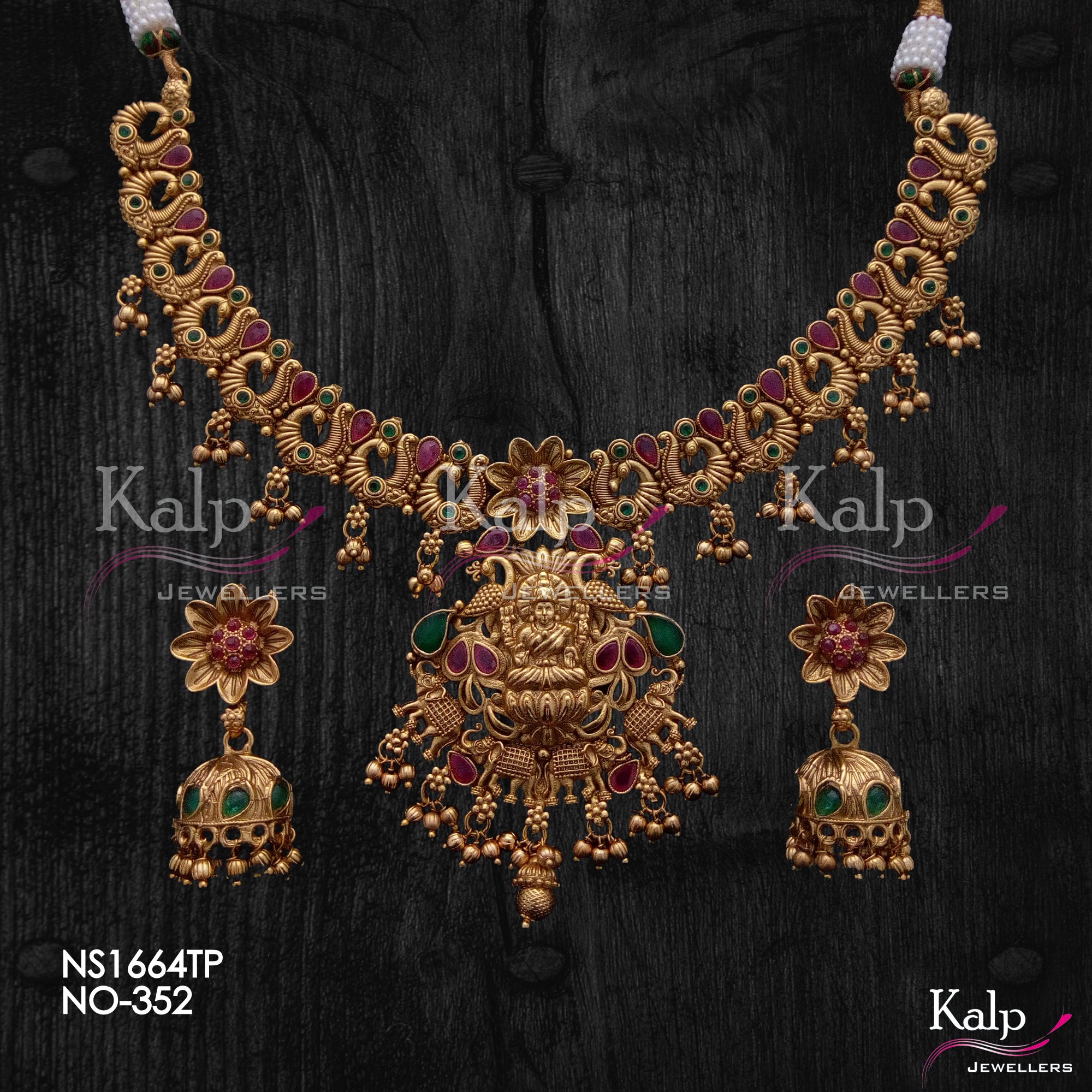 Kalp Jewellers Copper Gold Plated Necklace Set