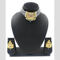 Knigght angel  Gold Plated Kundan And Beads Necklace Set