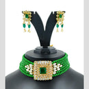 Knigght angel  Gold Plated Kundan And Beads Necklace Set