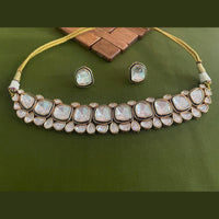 Arham Premium Gold Plated Designer Heavy Polki Kundan Choker Necklace Set