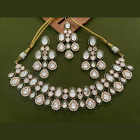 Arham Premium Gold Plated Designer Heavy Polki Kundan And Meenakari Choker Necklace Set