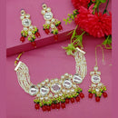 Gehana Mahal Gold Plated Kundan And Beads Choker Necklace Set