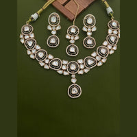 Arham Premium Gold Plated Designer Heavy Polki Kundan And Meenakari Necklace Set