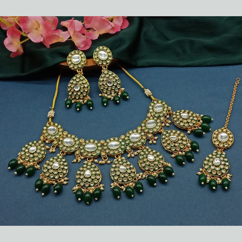 Gehana Mahal Gold Plated Kundan Stone Choker Necklace Set