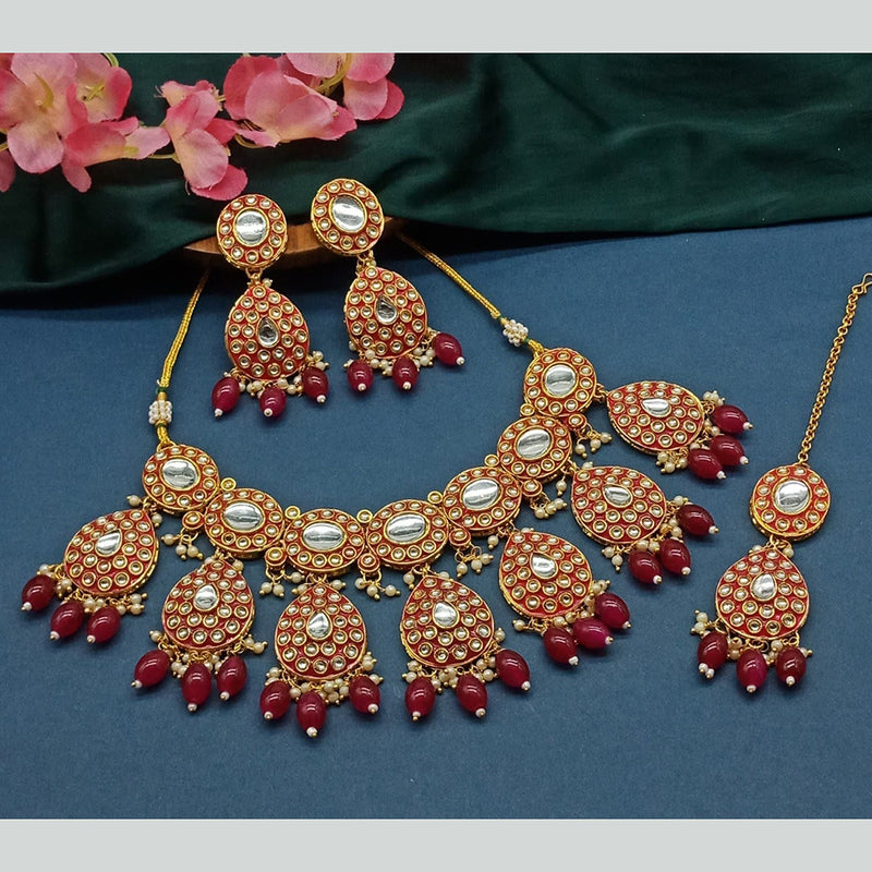 Gehana Mahal Gold Plated Kundan Stone Choker Necklace Set