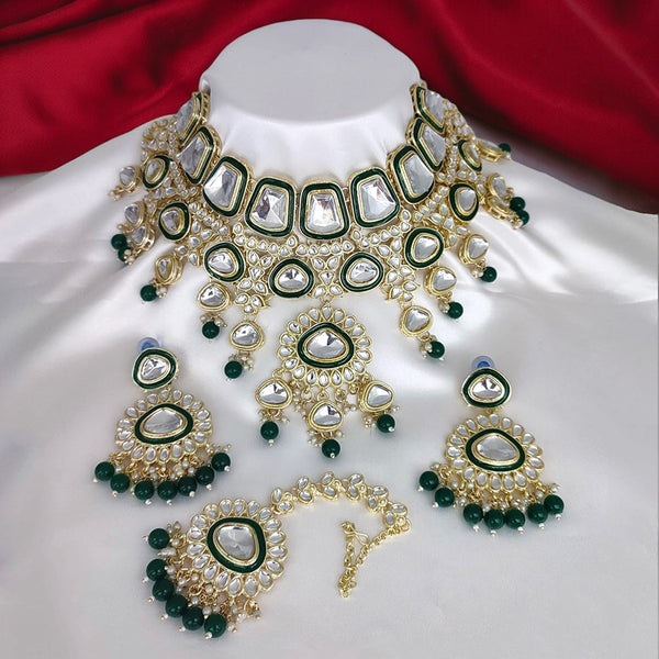 Gehana Mahal Gold Plated Kundan Stone Choker Necklace Set