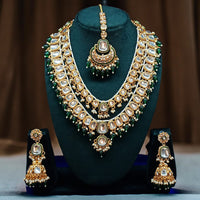 Gehana Mahal Gold Plated Kundan Stone Long Necklace Set
