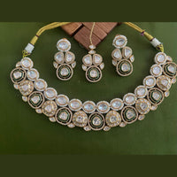 Arham Premium Gold Plated Designer Heavy Polki Kundan And Meenakari Necklace Set