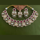 Arham Premium Gold Plated Designer Heavy Polki Kundan And Meenakari Necklace Set