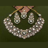 Arham Premium Gold Plated Designer Heavy Polki Kundan And Meenakari Necklace Set