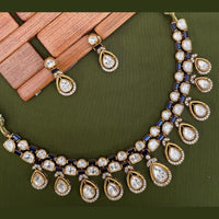 Arham Premium Gold Plated Designer Heavy Polki Kundan Necklace Set