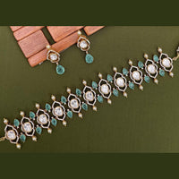 Arham Premium Gold Plated Designer Heavy Polki Kundan Choker Necklace Set