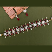 Arham Premium Gold Plated Designer Heavy Polki Kundan Choker Necklace Set
