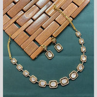 Arham Premium Gold Plated Designer Heavy Polki Kundan Necklace Set