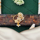 Js Fashion  Antique Geometric Stone Designer Nath with Pearl Drop