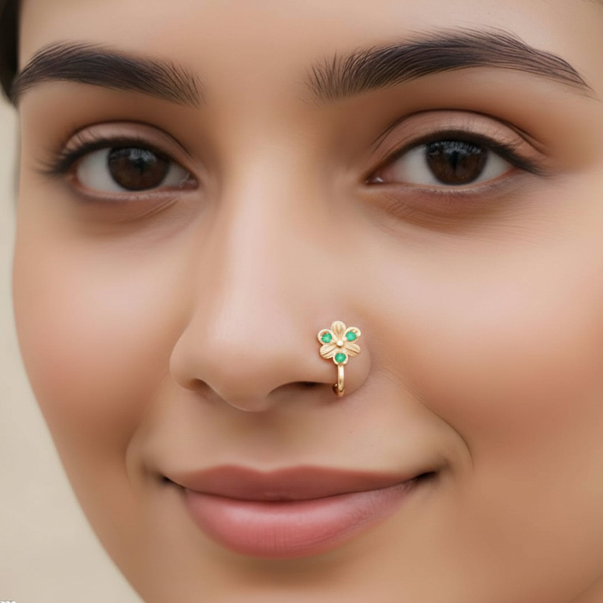 Js Fashion Antique Designer Nath in High Gold Finish