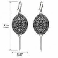 Etnico Navratri Traditional Oxidised Silver Plated Bugadi Ear Cuff Earrings for Women & Girls