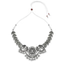 Etnico Traditional Navratri Oxidised Silver Plated Multicolour Choker Necklace with Earrings and Maang Tikka Jewellery Set for Women (OXJ011)