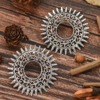 Bevy Pearls Vintage Style Oxidised Stud Earrings
