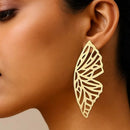 Bevy Pearl Abstract Butterfly Wing Style Dangler Earrings