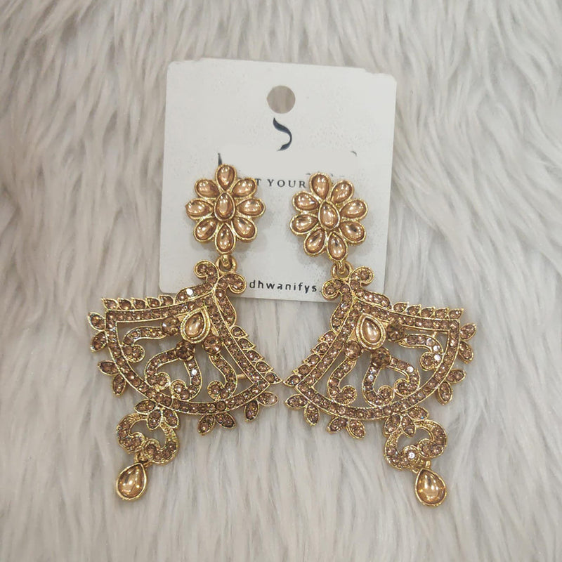 Dhwani Gold Plated Kundan And Austrian Stone Dangler Earrings