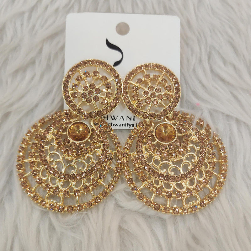 Dhwani Gold Plated Austrian Stone Dangler Earrings