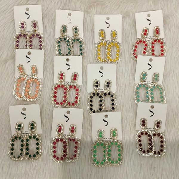 Dhwani Austrian Stone Dangler Earrings (Assorted Color)