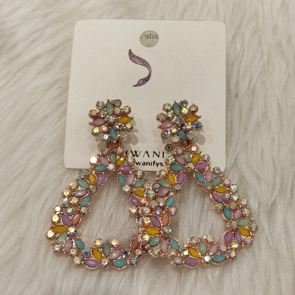 Dhwani Rose Gold Plated Crystal And Austrian Stone Dangler Earrings