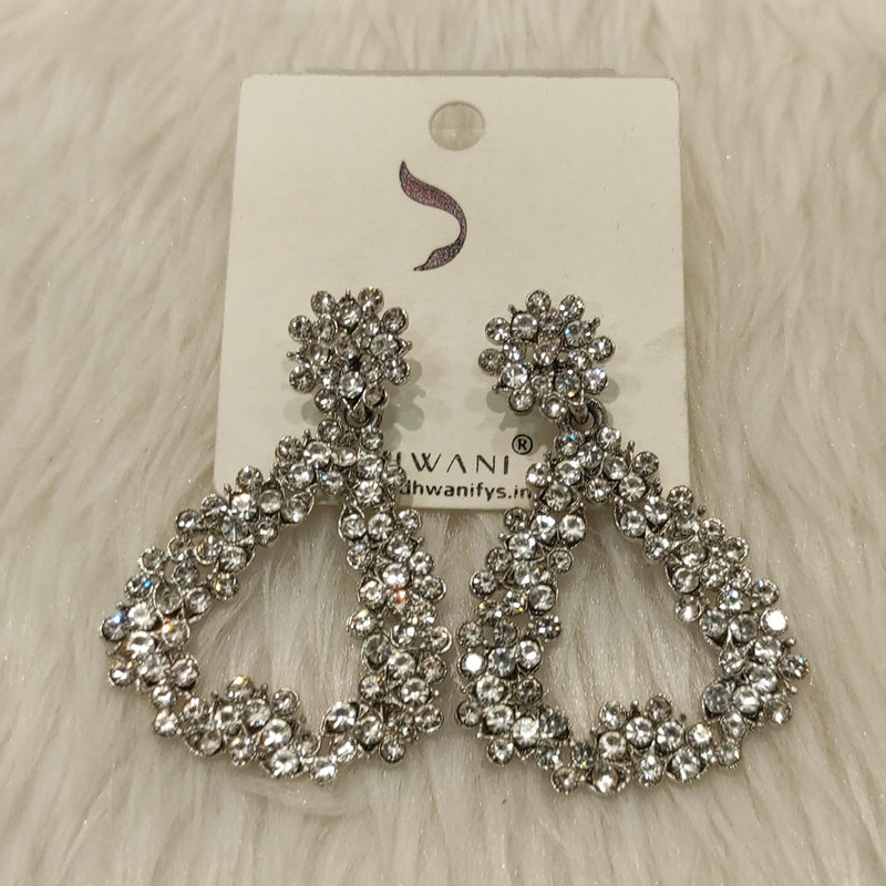 Dhwani Silver Plated Austrian Stone Dangler Earrings