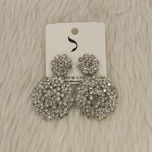 Dhwani Silver Plated Austrian Stone Dangler Earrings