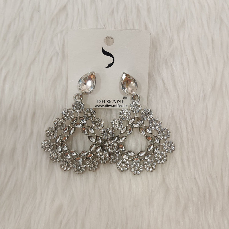 Dhwani Silver Plated Austrian Stone Dangler Earrings