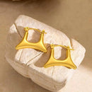 Bevy Pearls Modern Wave Design Hoop Earrings
