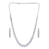 Sian Silver Plated American Diamond Necklace Set