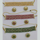Midas Touch Kundan Choker Necklace Set with Elegant Bead Detailing