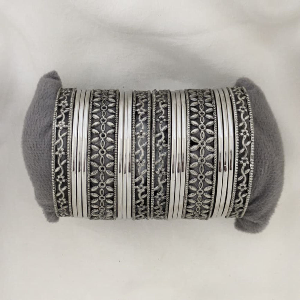 Shree Asha Bangles Oxidised Plated Bangles Set