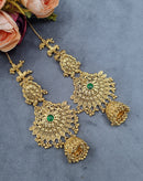 LAFZ  Ornate Antique Filigree Jhumka Earrings with Ear Chains - PMER2